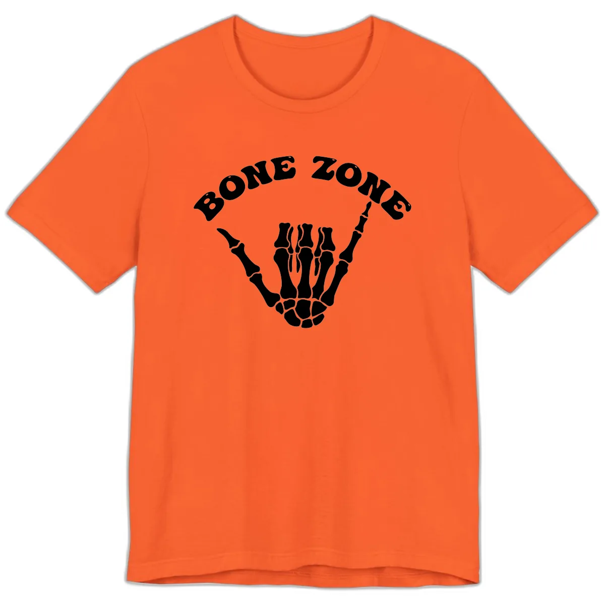 Bone Zone Skeleton Shaka Hand Gesture Premium T-Shirt in Orange