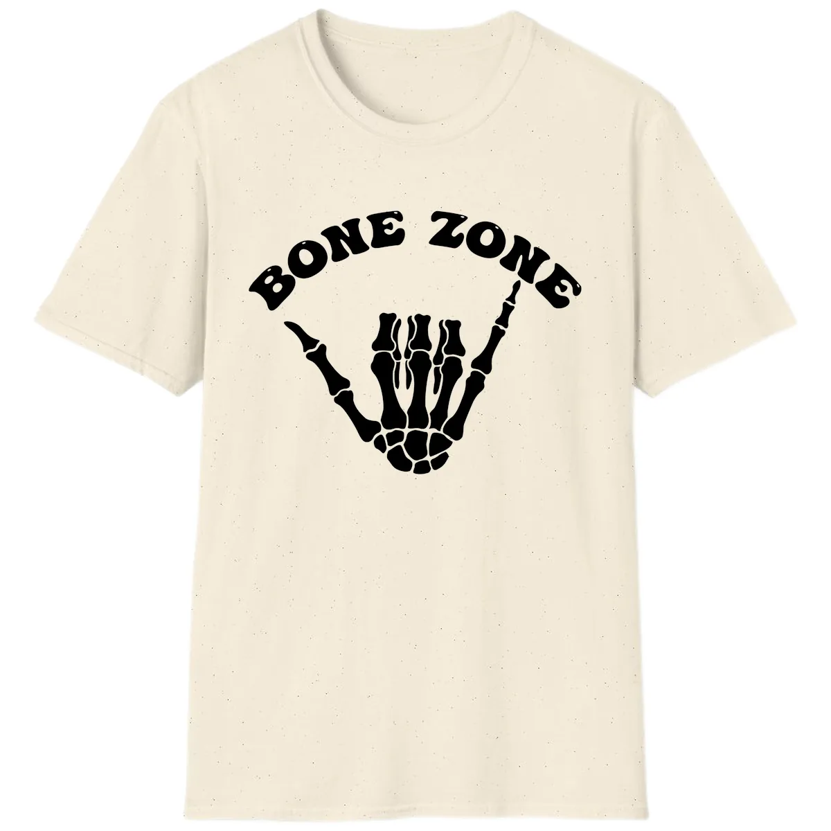 Bone Zone Skeleton Shaka Hand Gesture T-Shirt in Natural