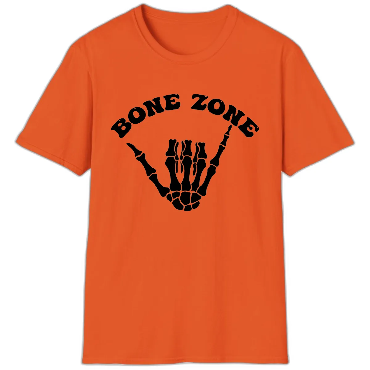 Bone Zone Skeleton Shaka Hand Gesture T-Shirt in Orange