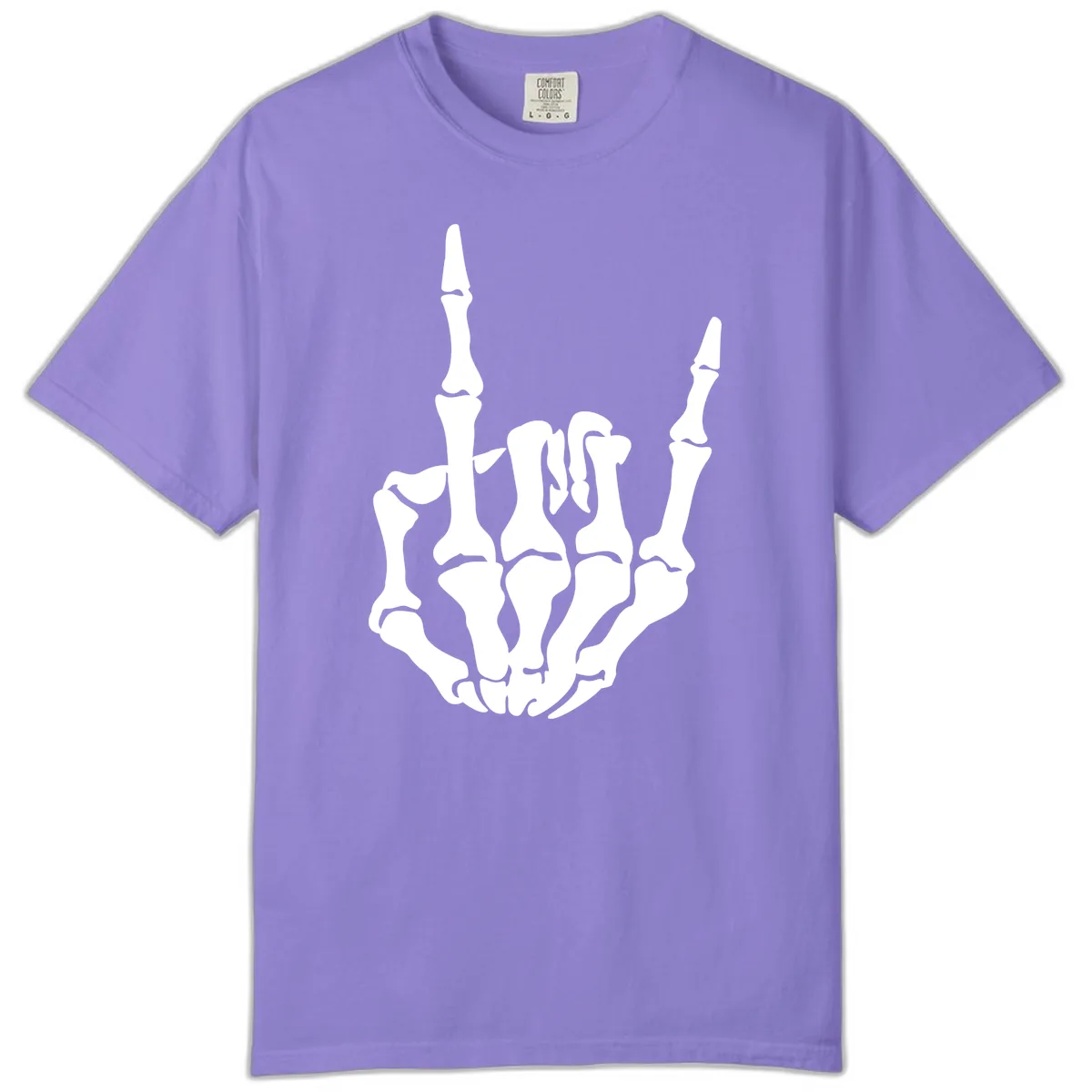 Skeleton Hand Rock On Gesture Comfort Color in Violet