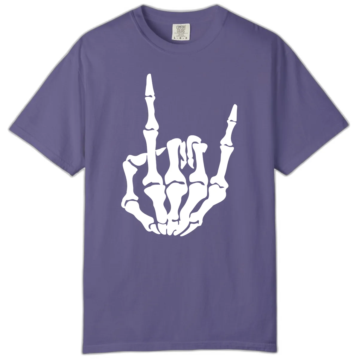 Skeleton Hand Rock On Gesture Comfort Color in Grape