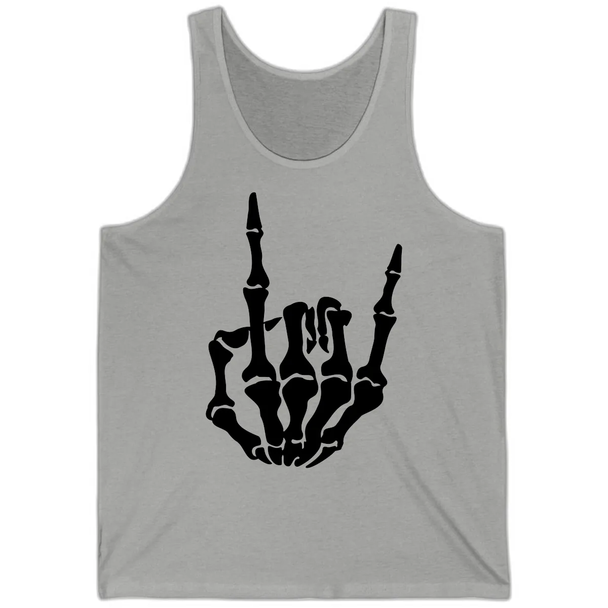 Skeleton Hand Rock On Gesture Tank in Athletic Heather