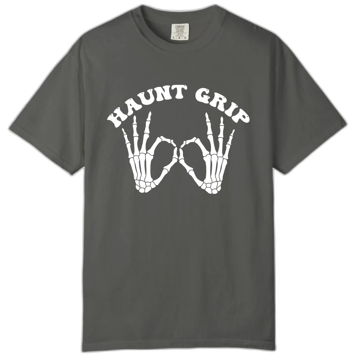 Haunt Grip Skeleton Hands Heart Gesture Comfort Color in Pepper