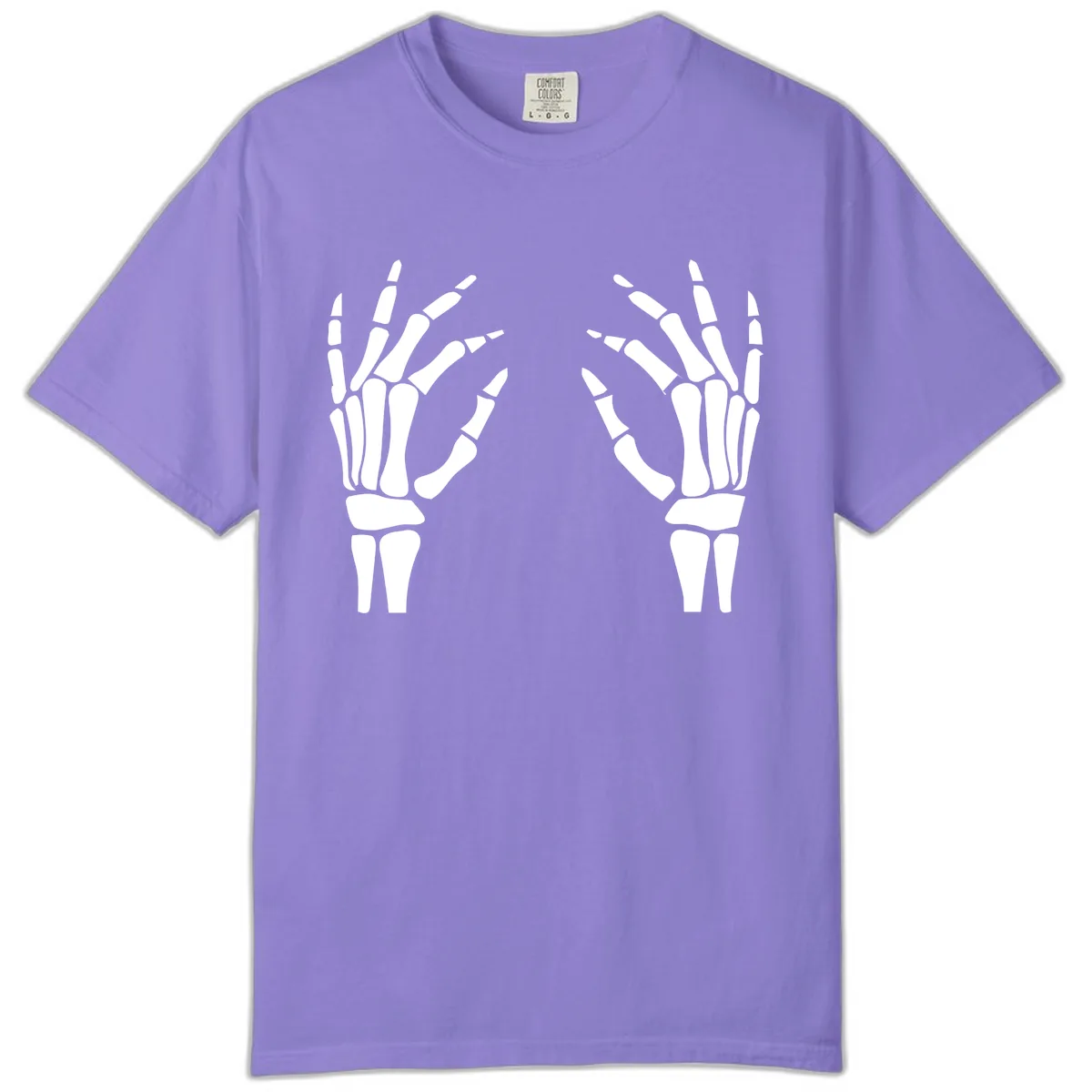 Pair Of Skeletal Hands Reaching Out Comfort Color in Violet