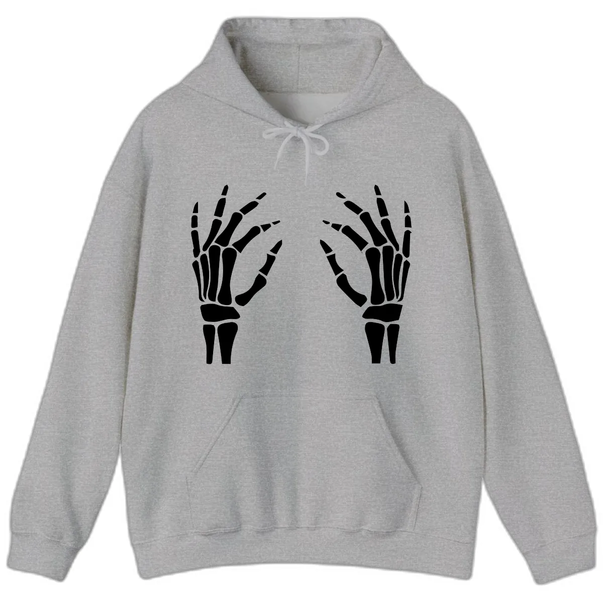 Pair Of Skeletal Hands Reaching Out Hoodie in Sport Grey