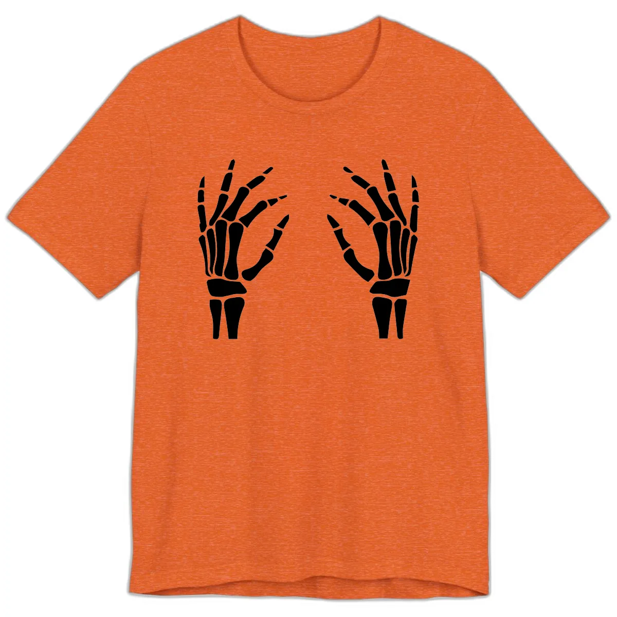 Pair Of Skeletal Hands Reaching Out Premium T-Shirt in Heather Orange