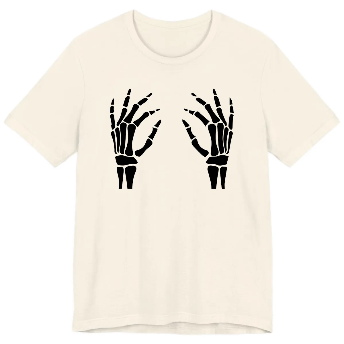 Pair Of Skeletal Hands Reaching Out Premium T-Shirt in Natural