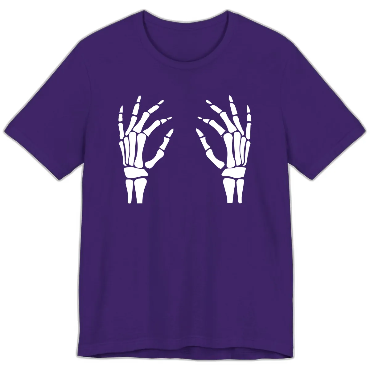 Pair Of Skeletal Hands Reaching Out Premium T-Shirt in Team Purple