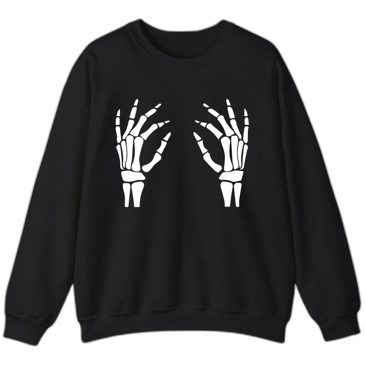 Pair Of Skeletal Hands Reaching Out Sweatshirt in Black