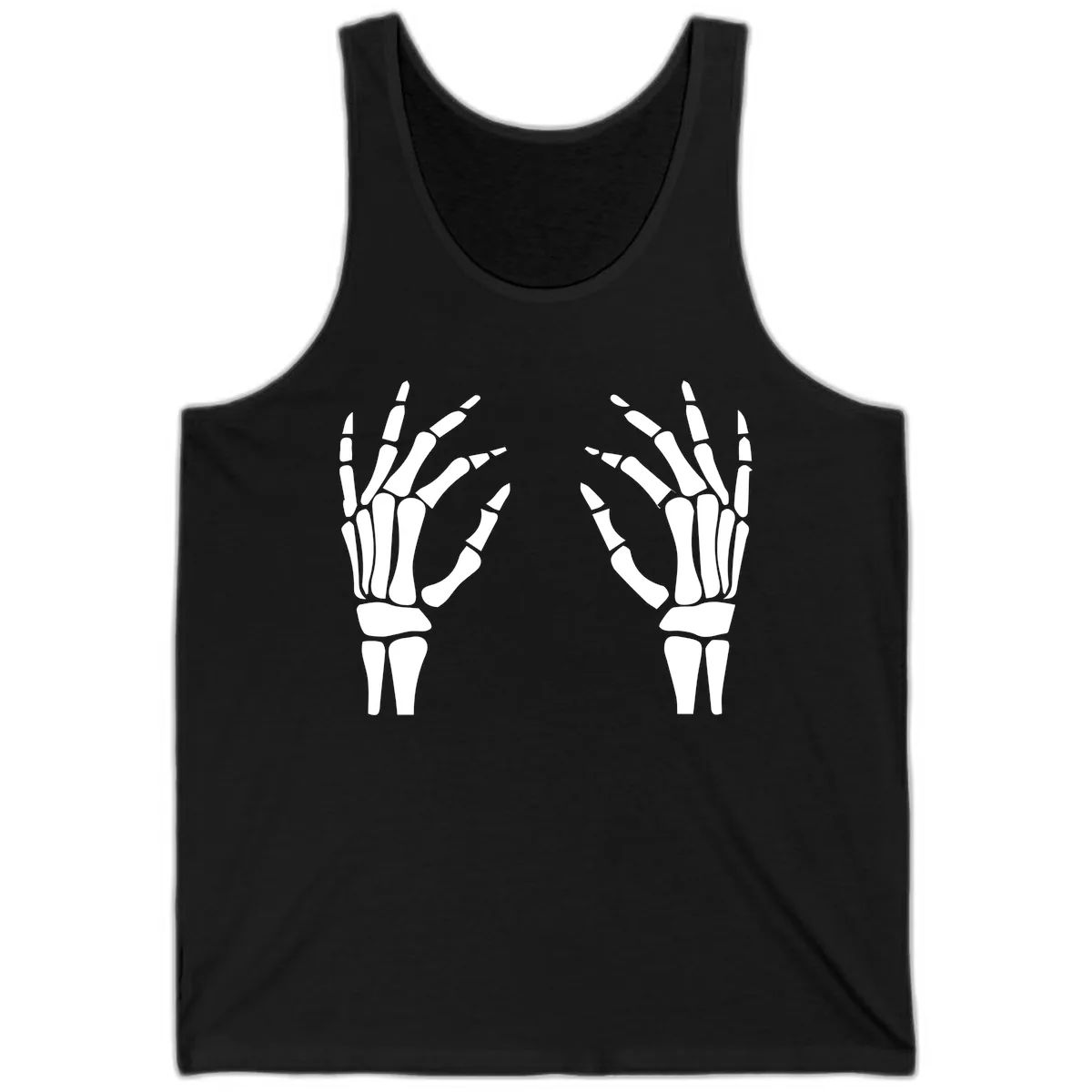 Pair Of Skeletal Hands Reaching Out Tank in Black