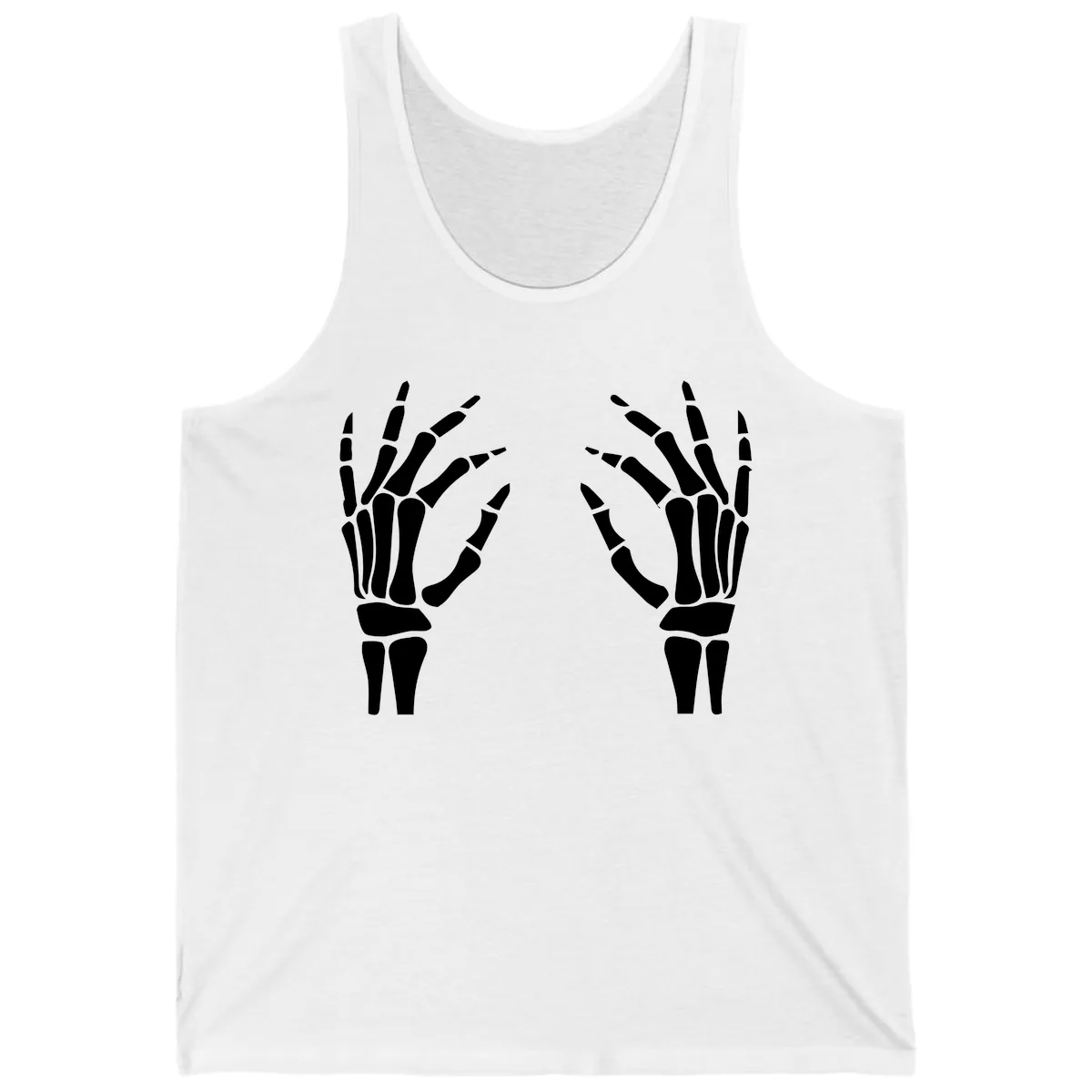 Pair Of Skeletal Hands Reaching Out Tank in White