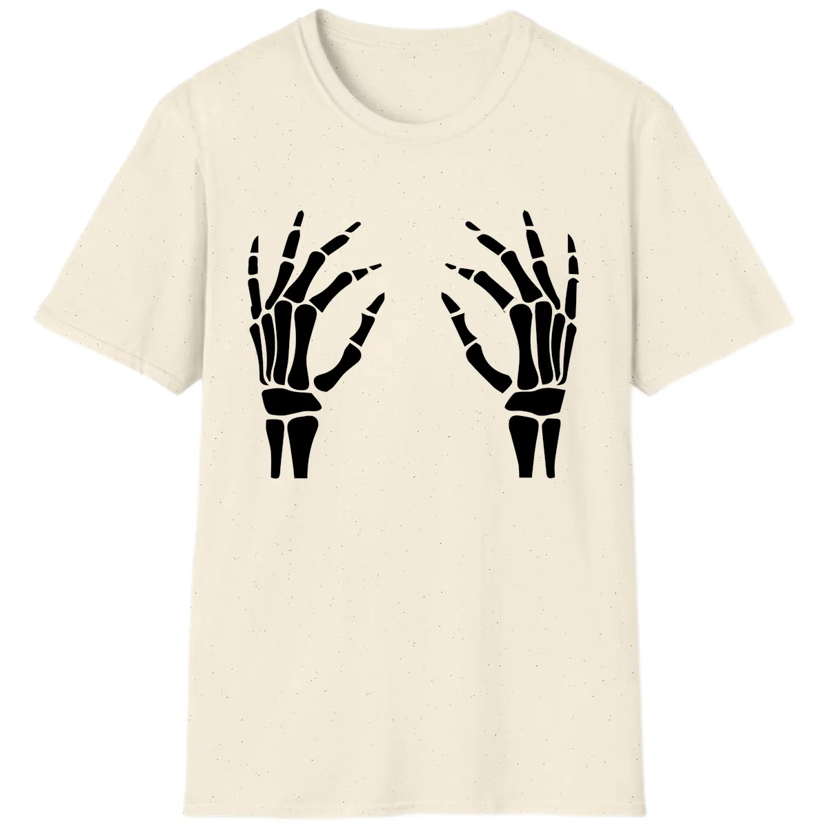 Pair Of Skeletal Hands Reaching Out T-Shirt in Natural