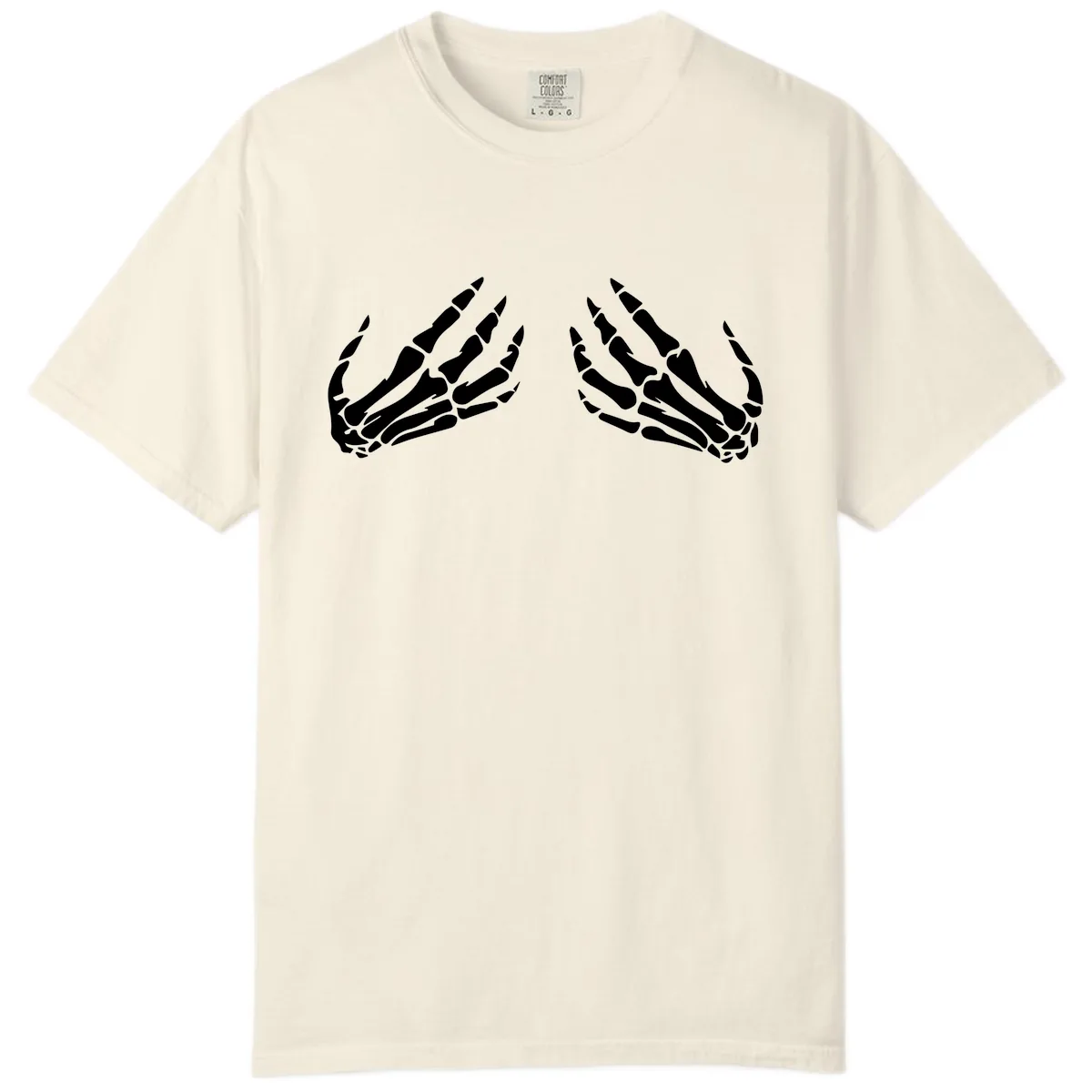 Pair of Skeletal Hands Reaching Upward Comfort Color in Ivory