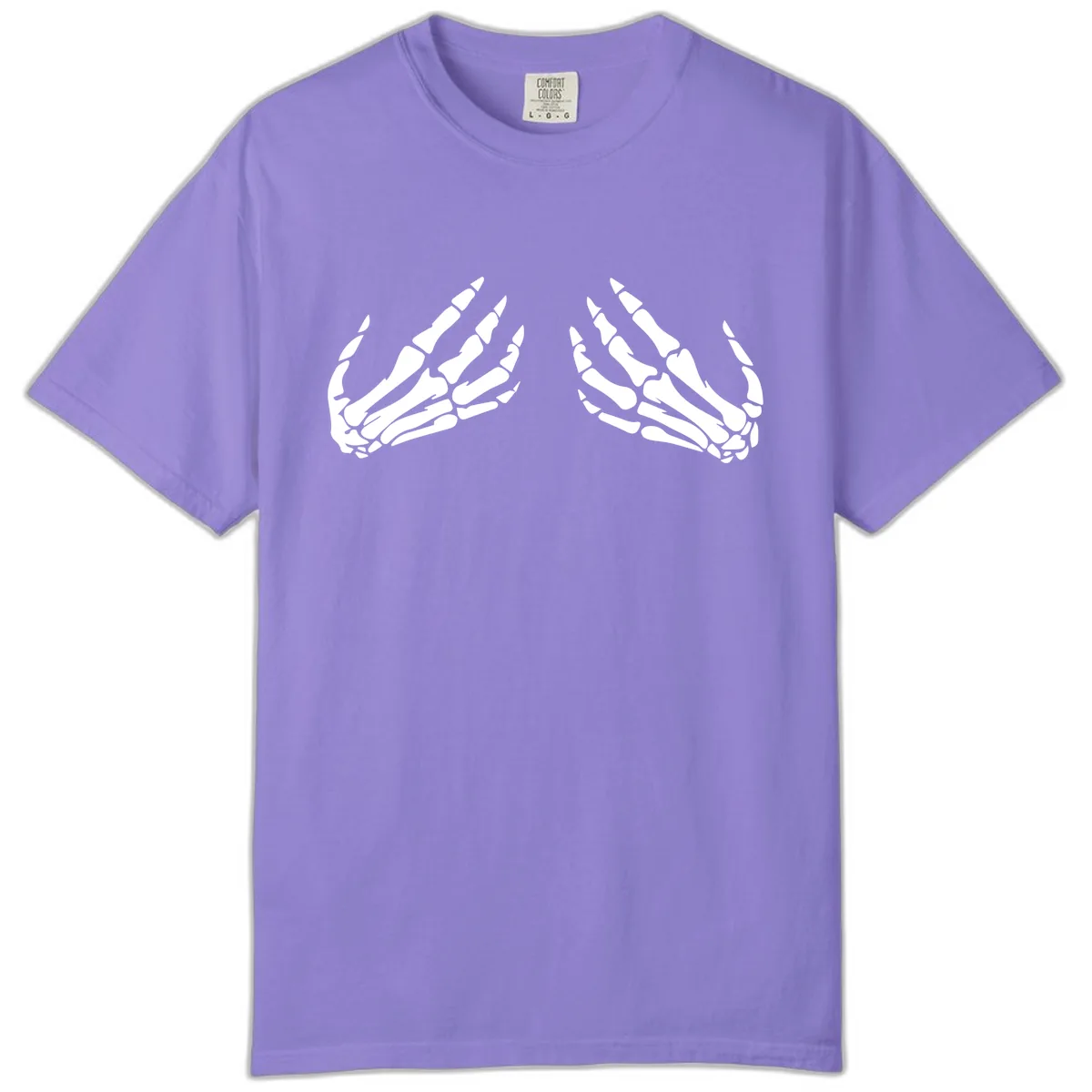 Pair of Skeletal Hands Reaching Upward Comfort Color in Violet