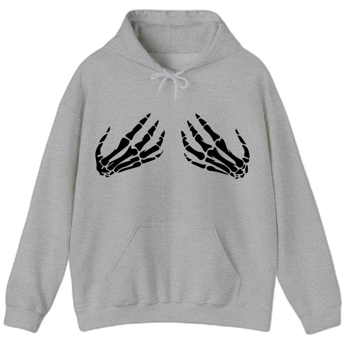 Pair of Skeletal Hands Reaching Upward Hoodie in Sport Grey