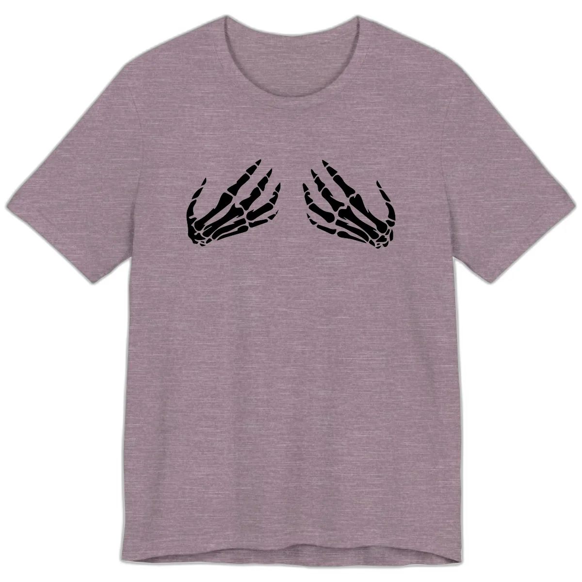 Pair of Skeletal Hands Reaching Upward Premium T-Shirt in Heather Purple