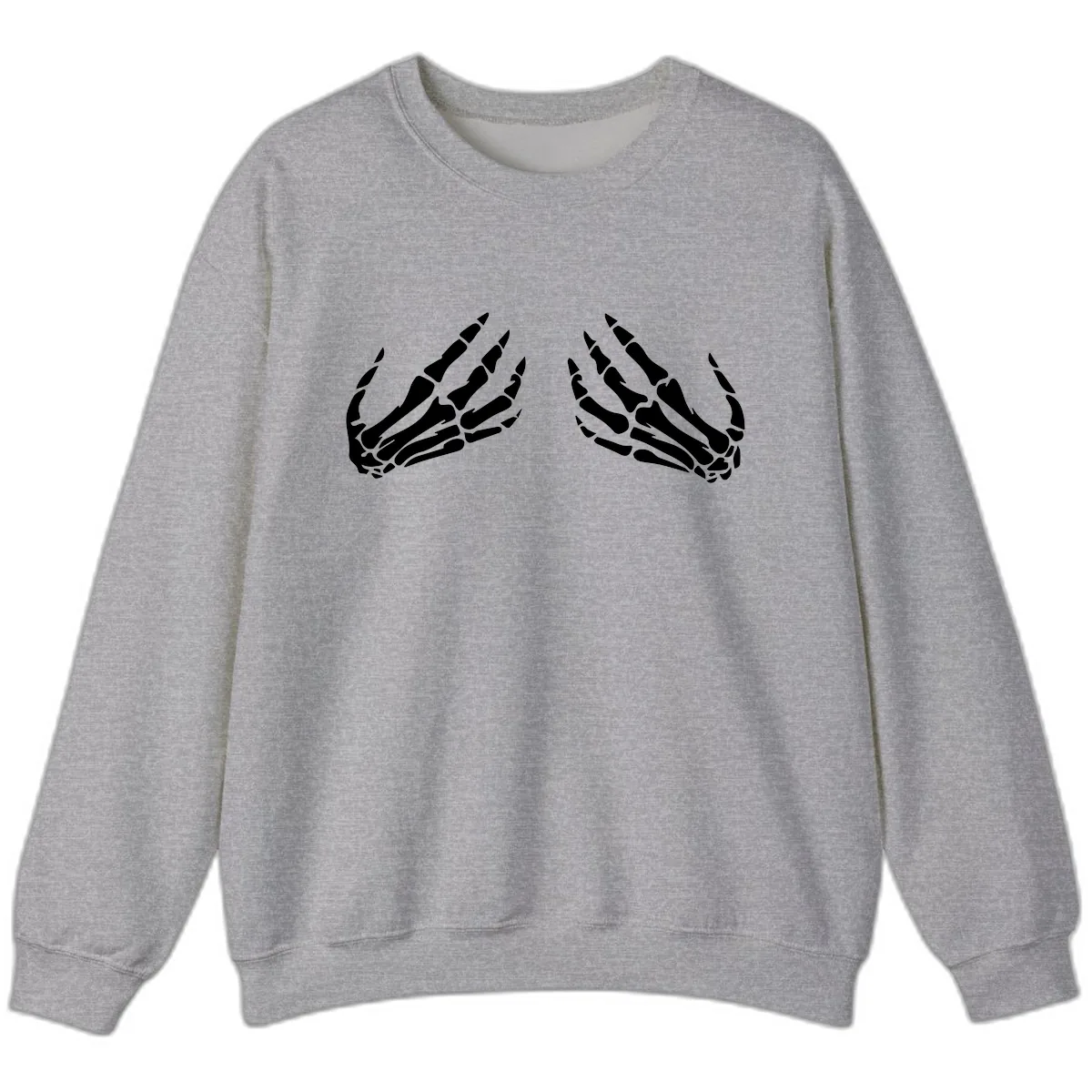 Pair of Skeletal Hands Reaching Upward Sweatshirt in Sport Grey