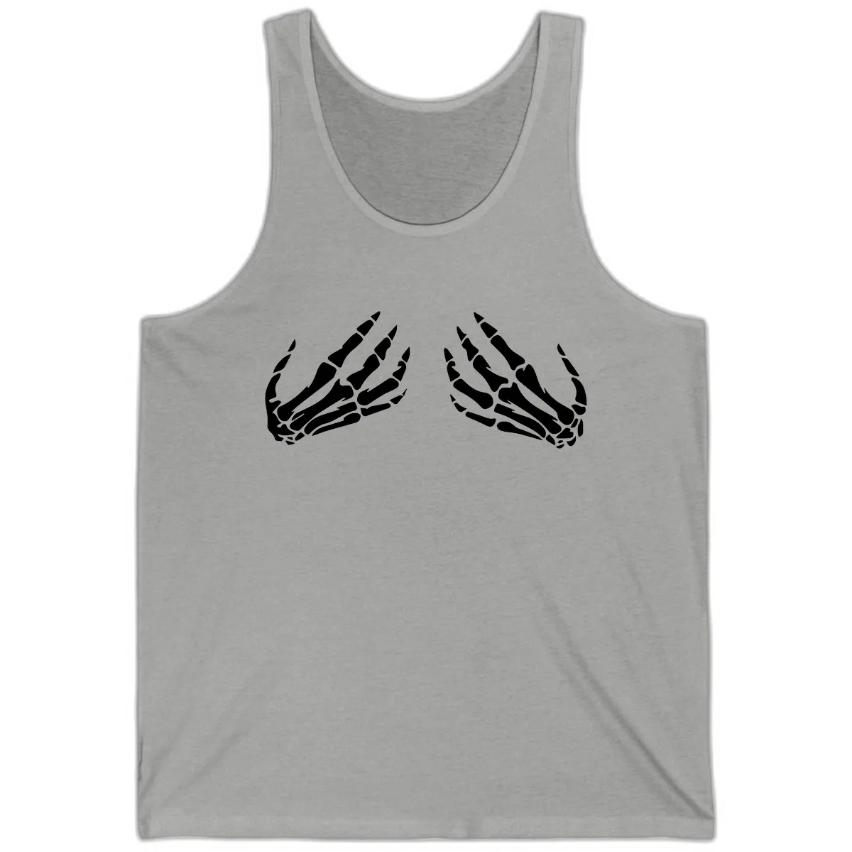 Pair of Skeletal Hands Reaching Upward Tank in Athletic Heather