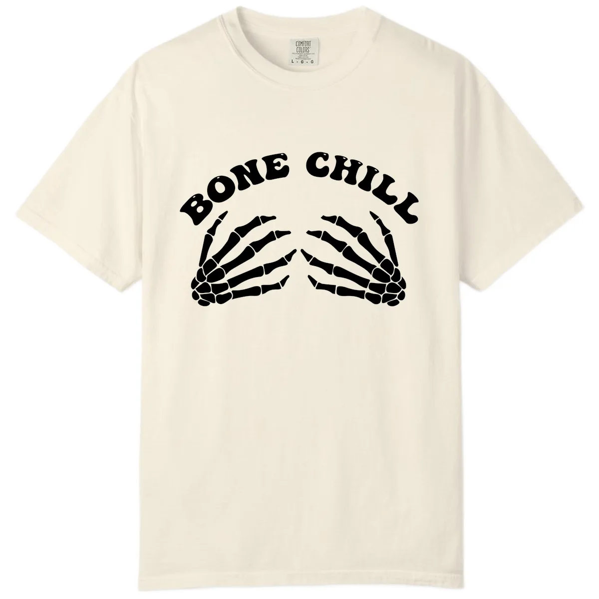 Bone Chill Skeleton Hands Arch Graphic Comfort Color in Ivory