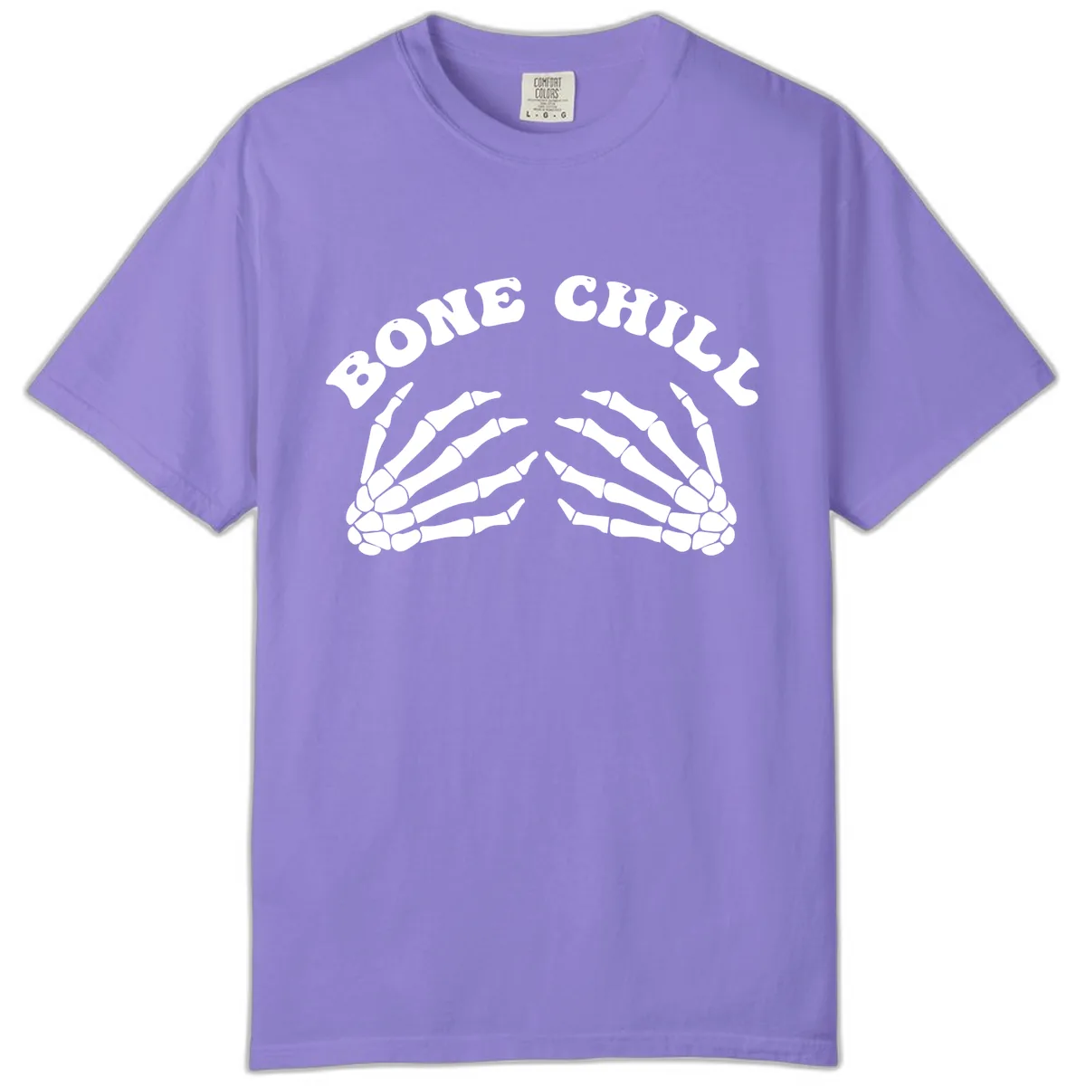 Bone Chill Skeleton Hands Arch Graphic Comfort Color in Violet