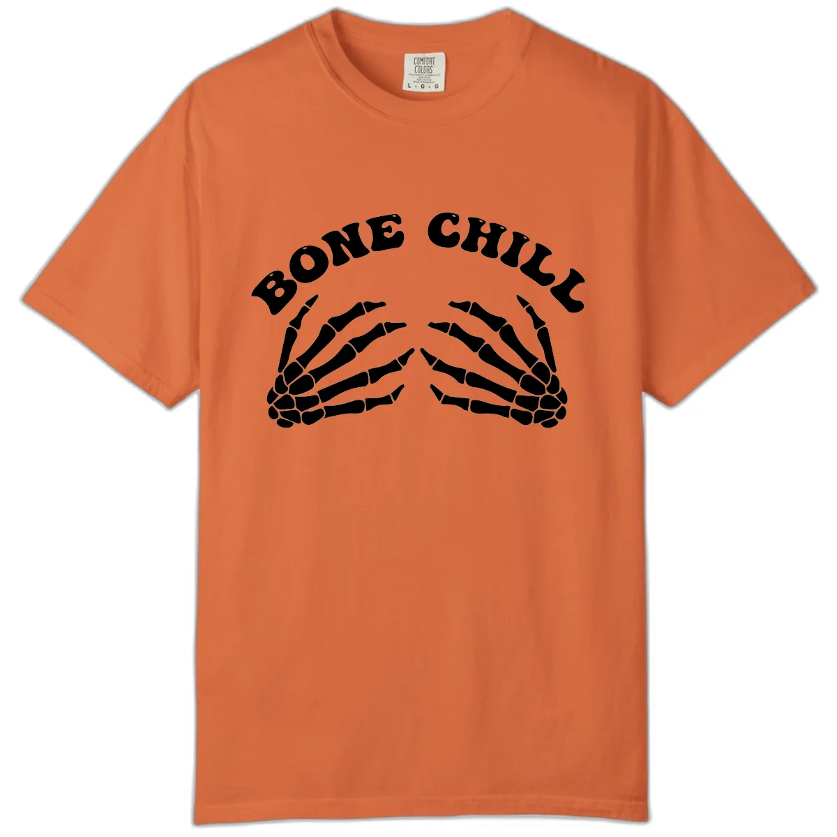 Bone Chill Skeleton Hands Arch Graphic Comfort Color in Burnt Orange