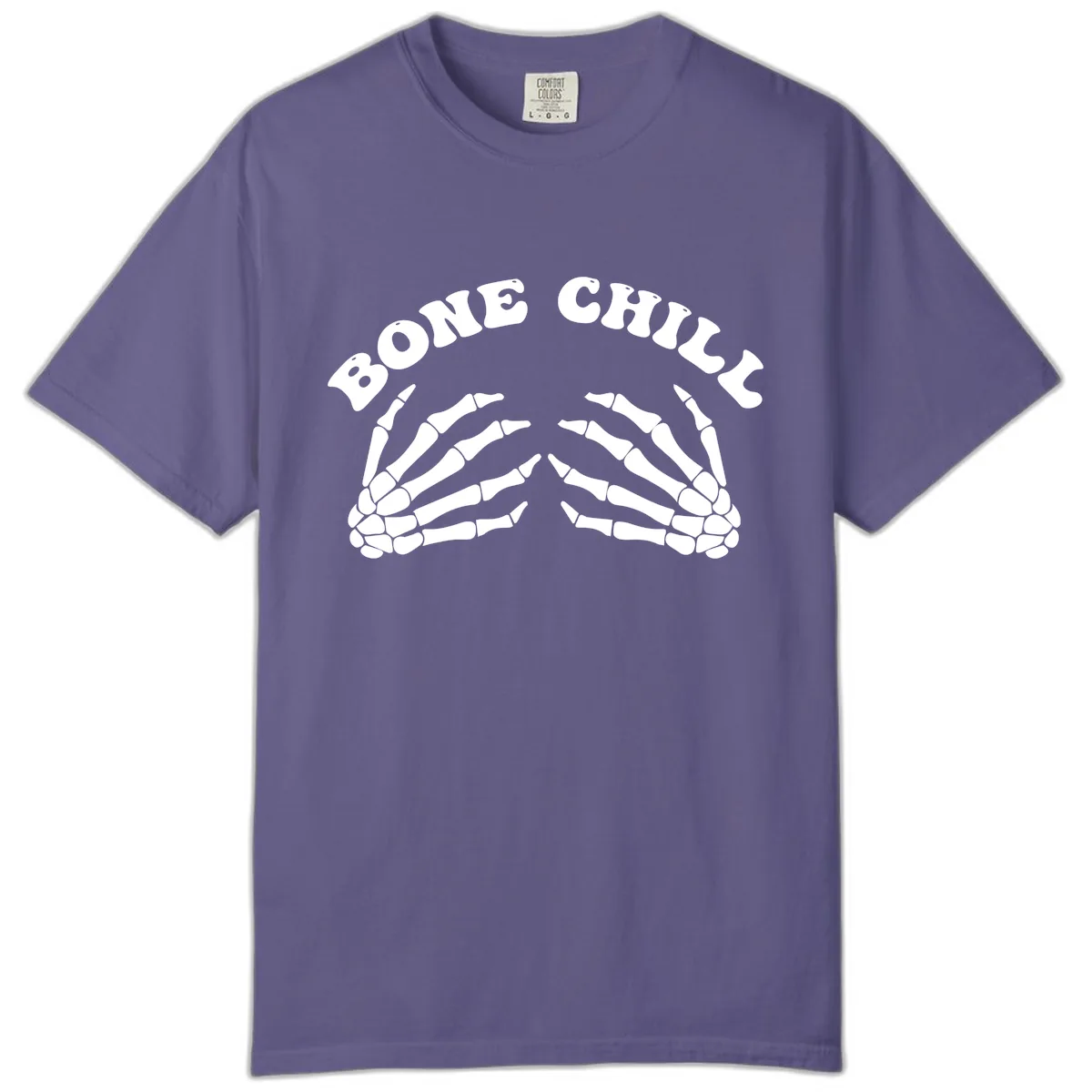 Bone Chill Skeleton Hands Arch Graphic Comfort Color in Grape