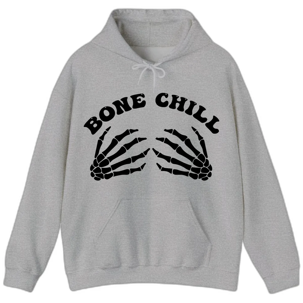 Bone Chill Skeleton Hands Arch Graphic Hoodie in Sport Grey