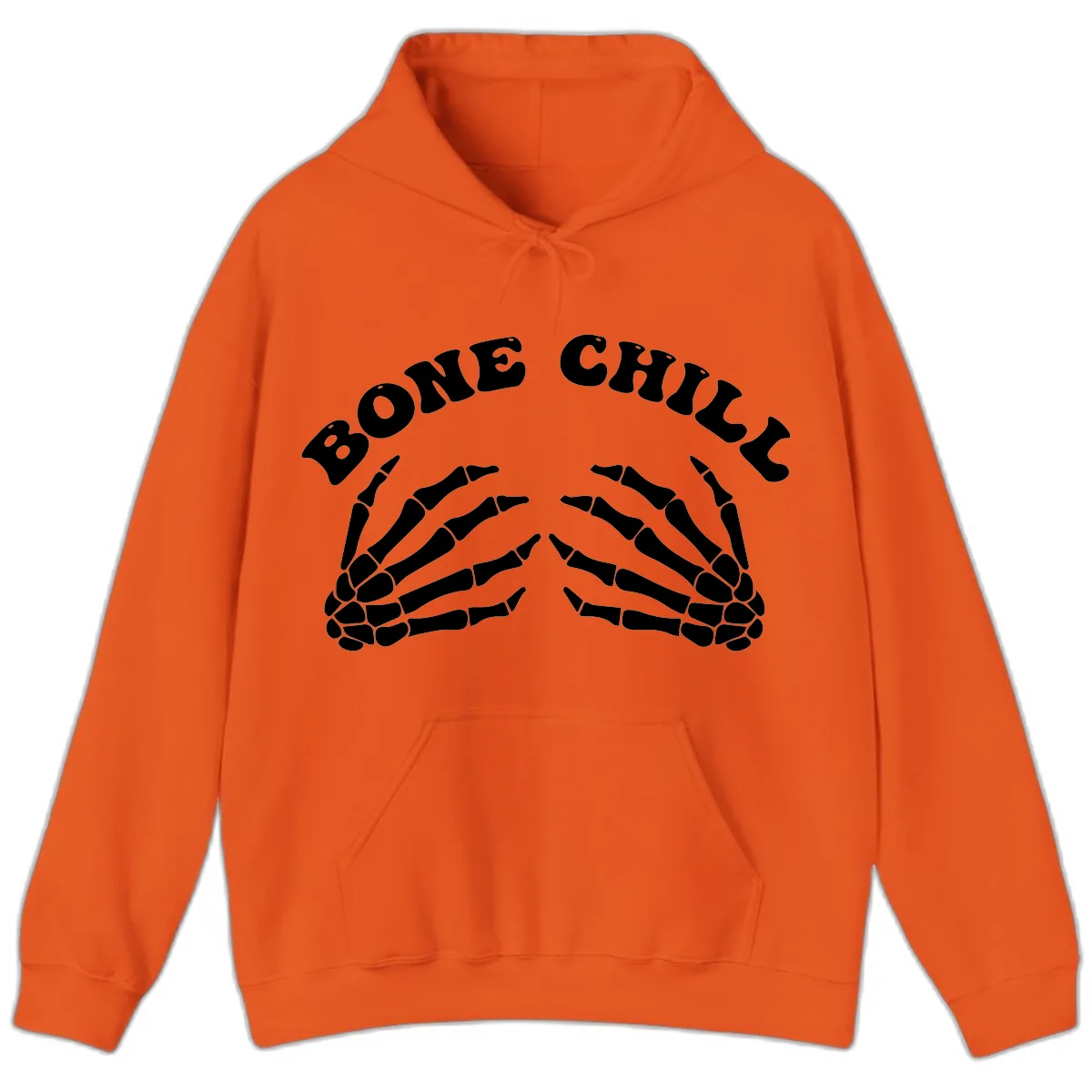 Bone Chill Skeleton Hands Arch Graphic Hoodie in Orange
