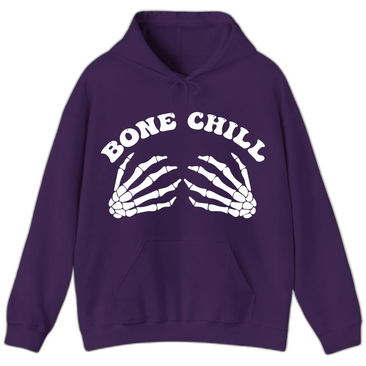 Bone Chill Skeleton Hands Arch Graphic Hoodie in Purple