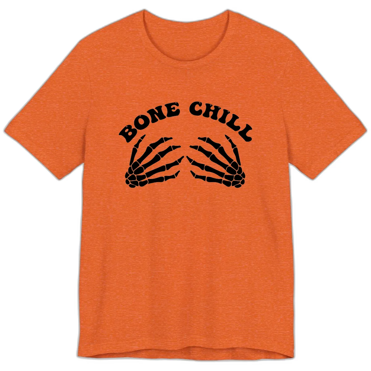 Bone Chill Skeleton Hands Arch Graphic Premium T-Shirt in Heather Orange