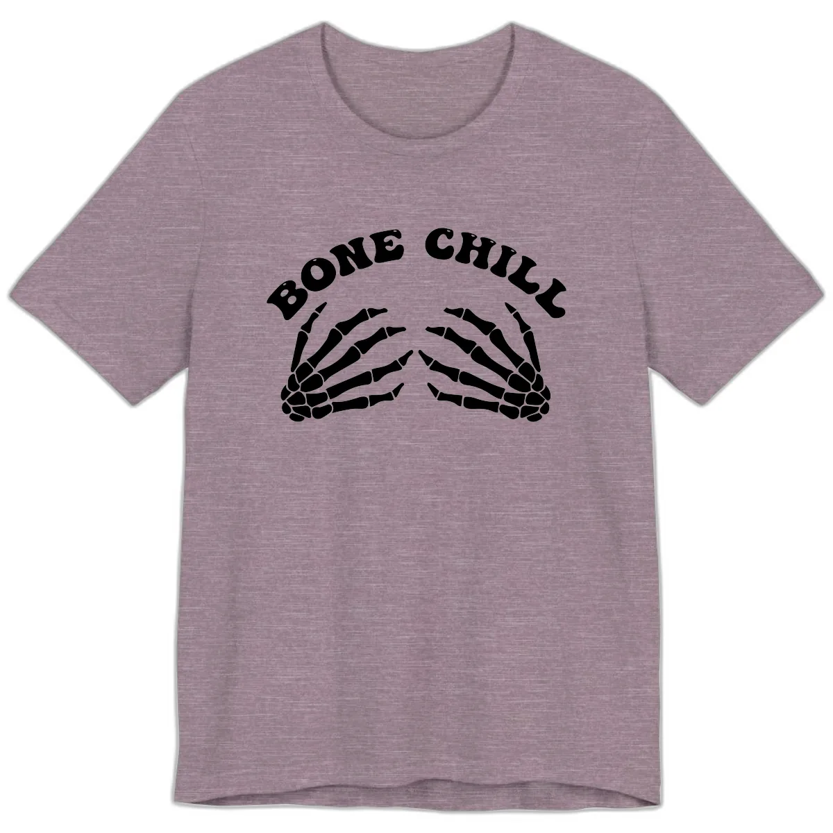 Bone Chill Skeleton Hands Arch Graphic Premium T-Shirt in Heather Purple