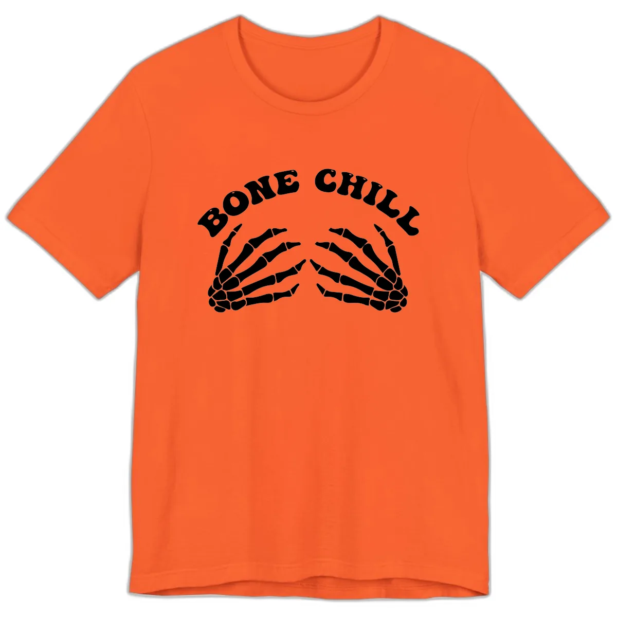 Bone Chill Skeleton Hands Arch Graphic Premium T-Shirt in Orange