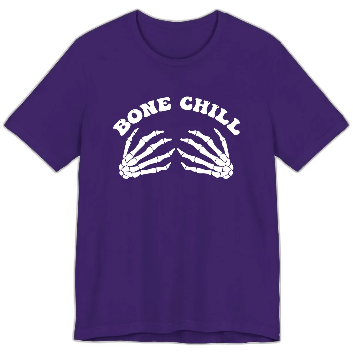 Bone Chill Skeleton Hands Arch Graphic Premium T-Shirt in Team Purple