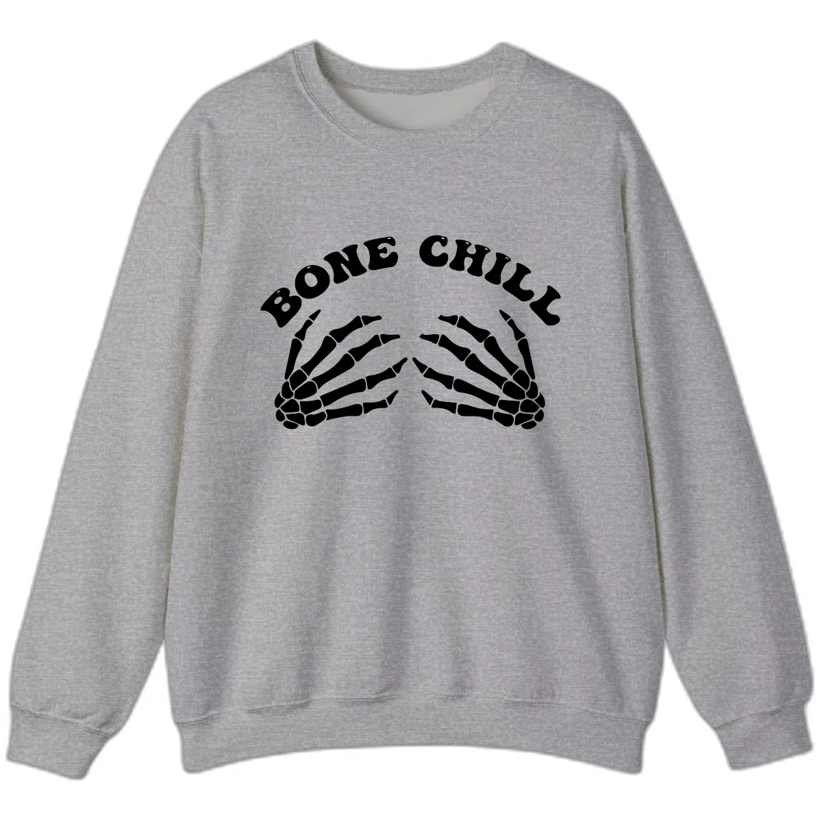 Bone Chill Skeleton Hands Arch Graphic Sweatshirt in Sport Grey