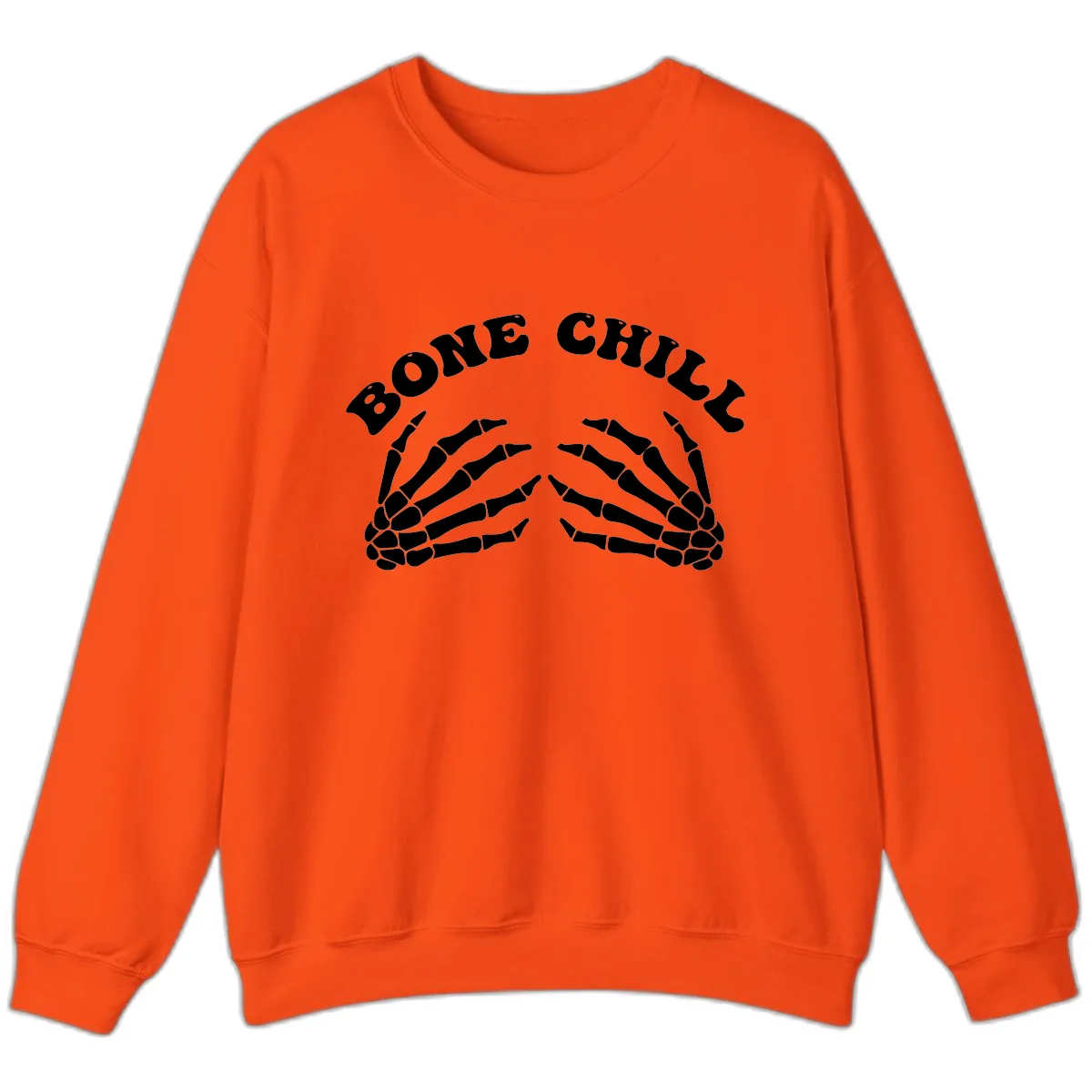 Bone Chill Skeleton Hands Arch Graphic Sweatshirt in Orange