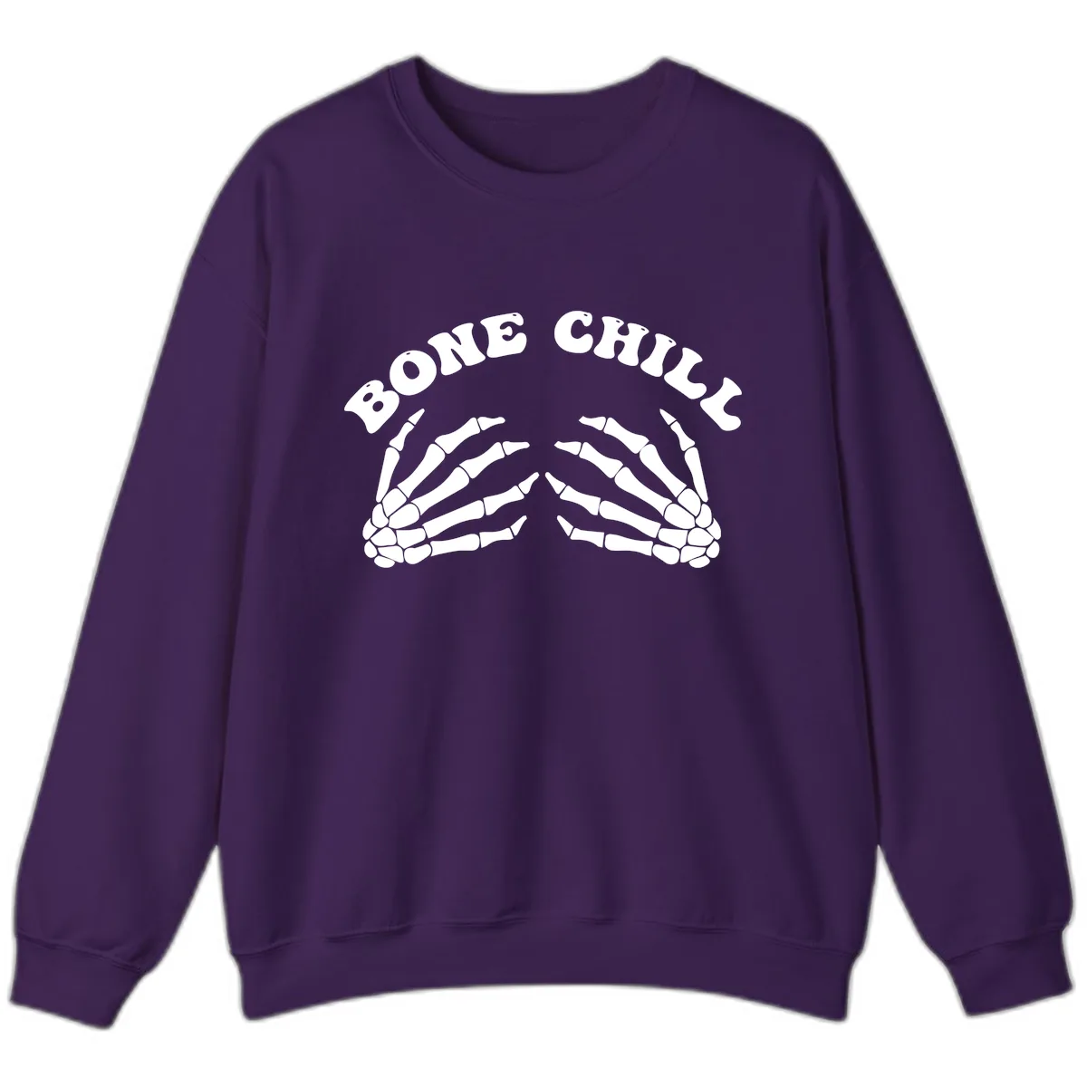 Bone Chill Skeleton Hands Arch Graphic Sweatshirt in Purple