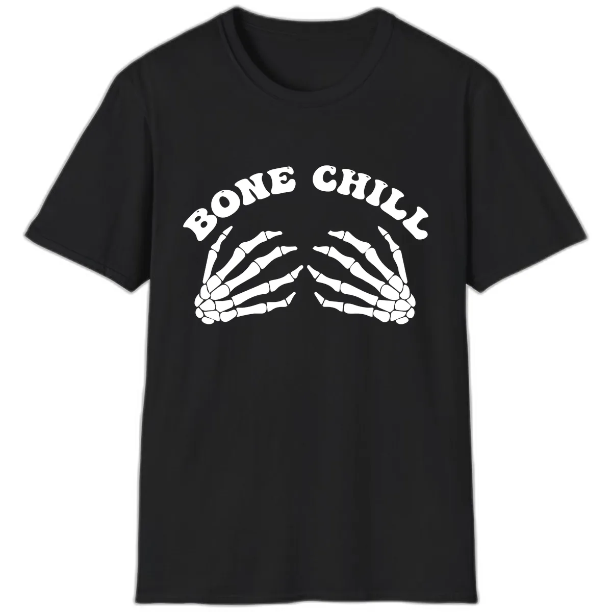 Bone Chill Skeleton Hands Arch Graphic T-Shirt in Black
