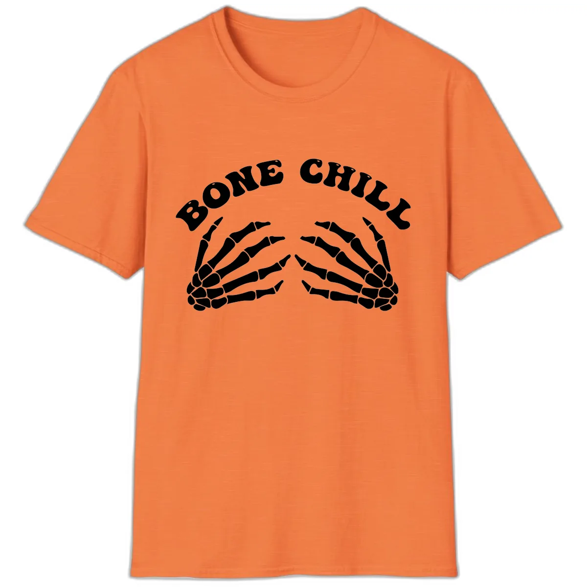 Bone Chill Skeleton Hands Arch Graphic T-Shirt in Heather Orange