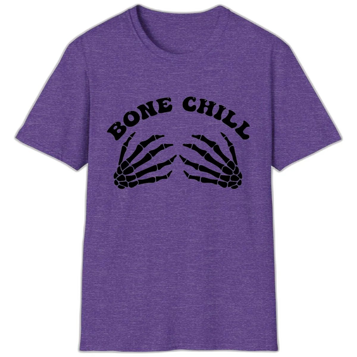 Bone Chill Skeleton Hands Arch Graphic T-Shirt in Heather Purple