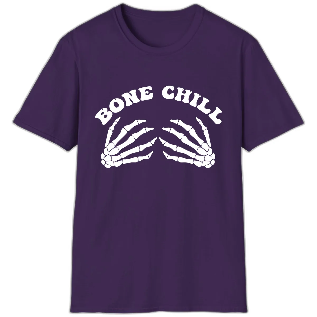 Bone Chill Skeleton Hands Arch Graphic T-Shirt in Purple