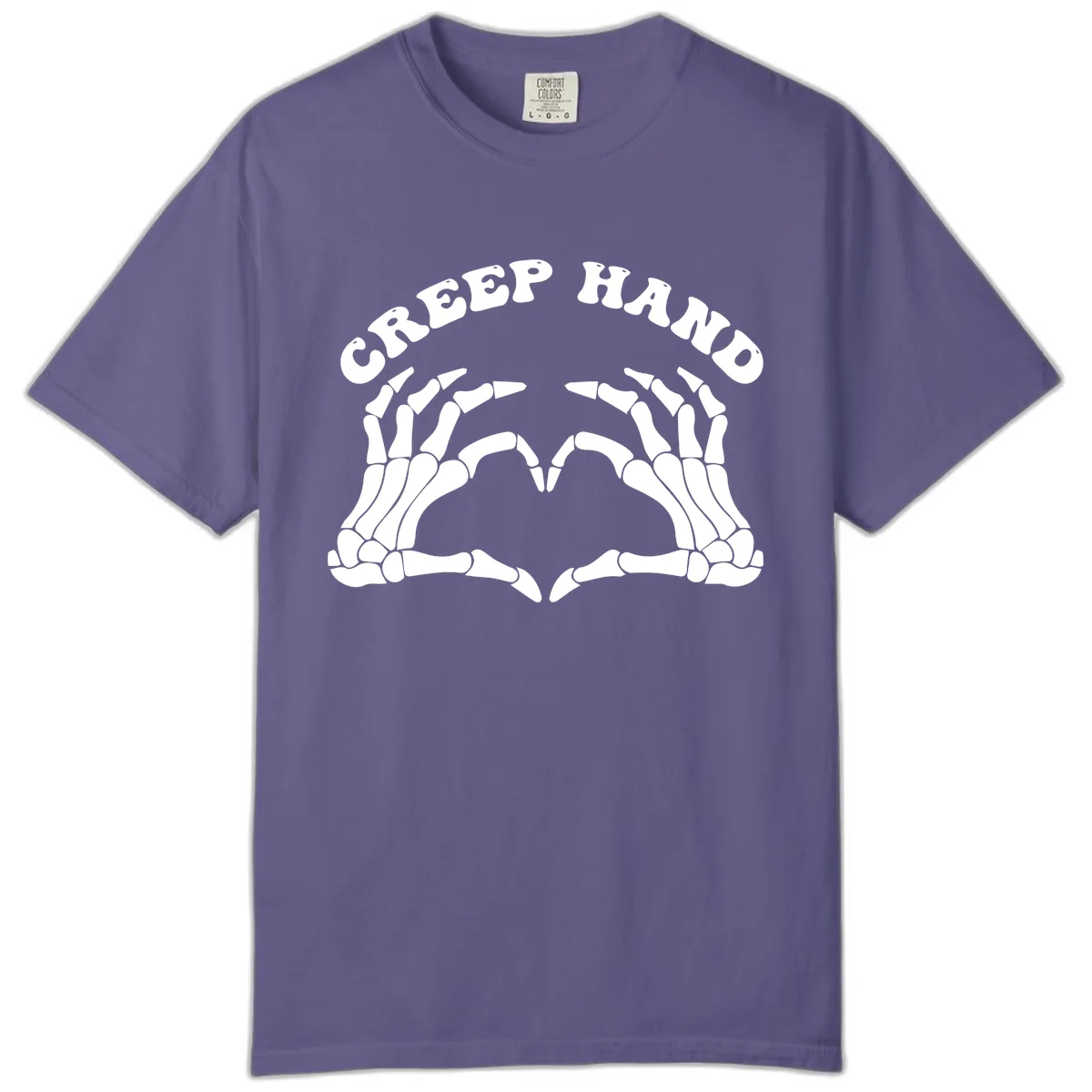 Creep Hand Skeleton Heart Gesture Comfort Color in Grape