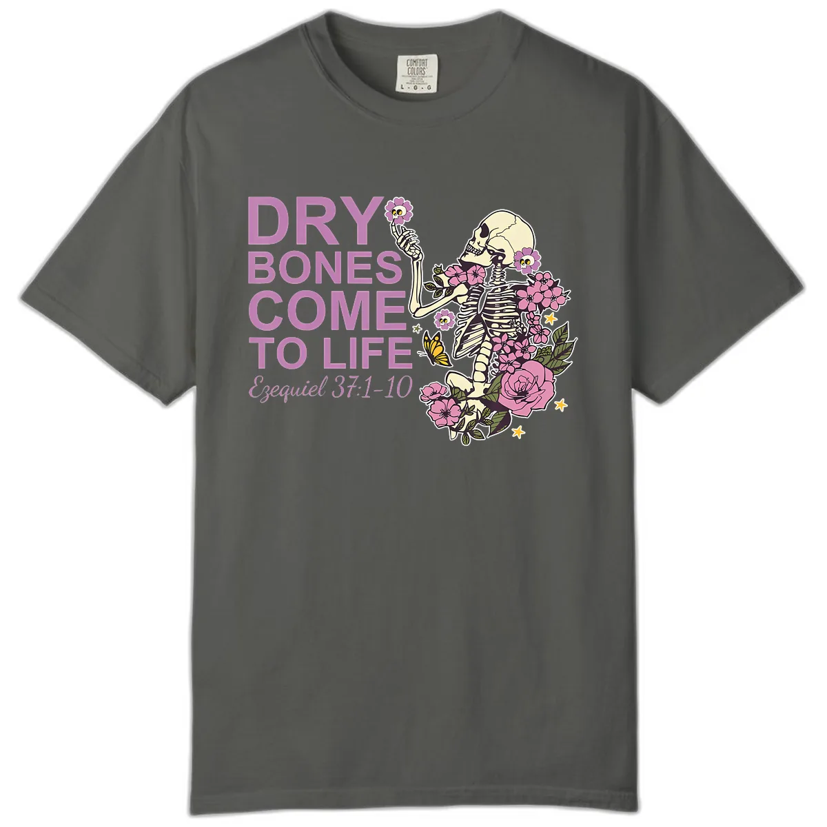 Dry Bones Come to Life Illustration Comfort Color in Pepper