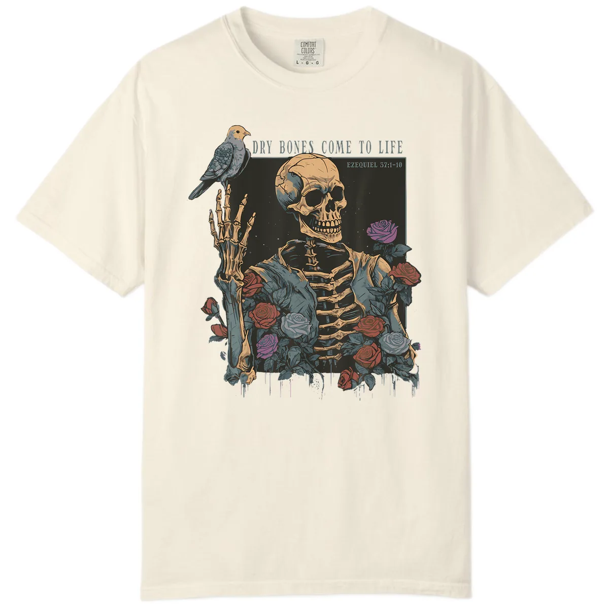 Dry Bones Come To Life Skull Comfort Color in Ivory