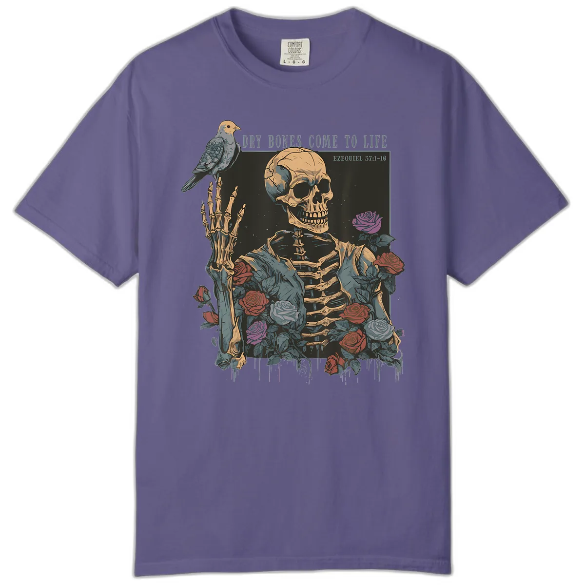 Dry Bones Come To Life Skull Comfort Color in Grape