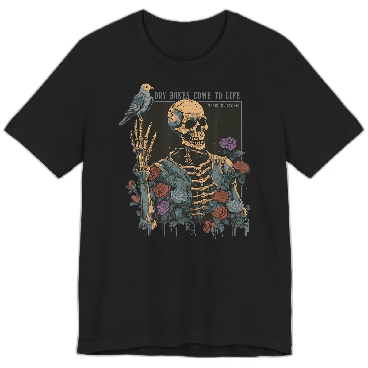 Dry Bones Come To Life Skull Premium T-Shirt in Black