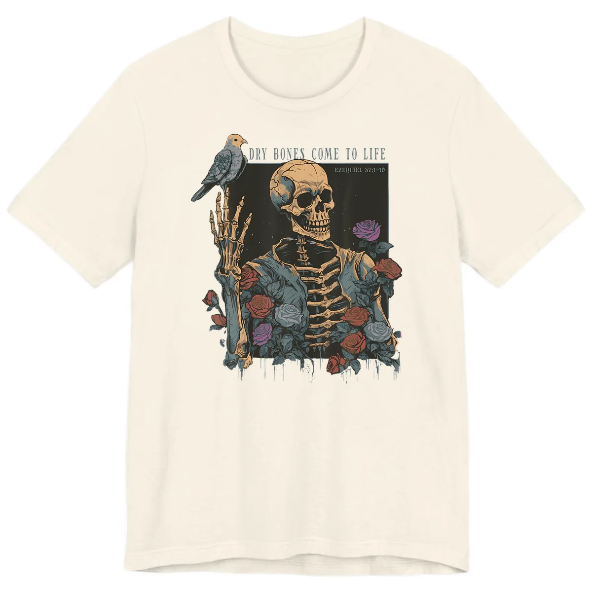 Dry Bones Come To Life Skull Premium T-Shirt in Natural