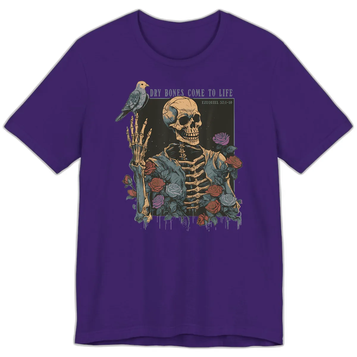 Dry Bones Come To Life Skull Premium T-Shirt in Team Purple