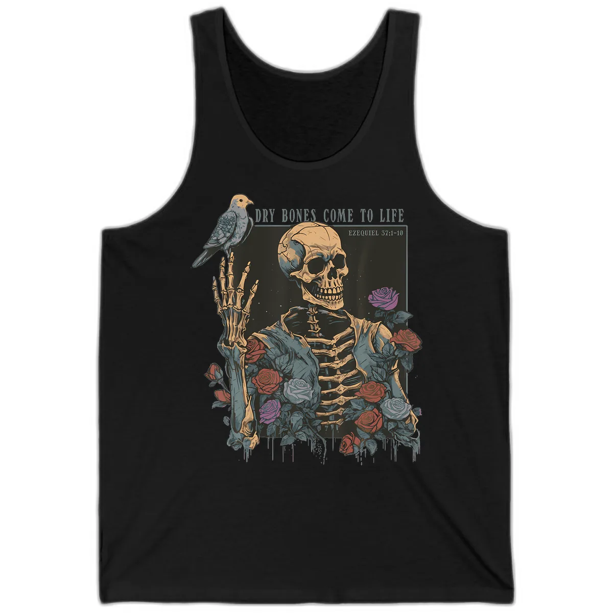 Dry Bones Come To Life Skull Tank in Black