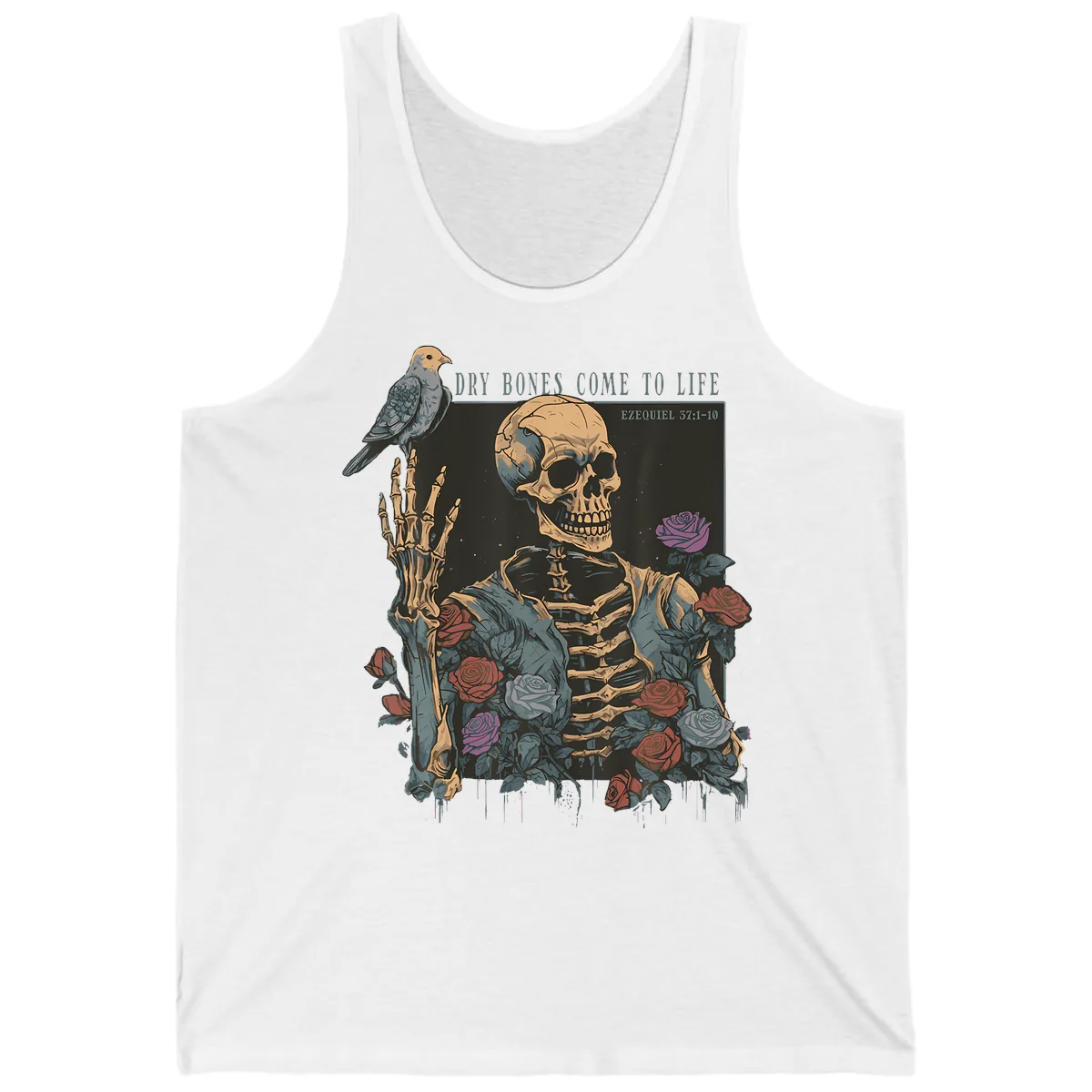Dry Bones Come To Life Skull Tank in White