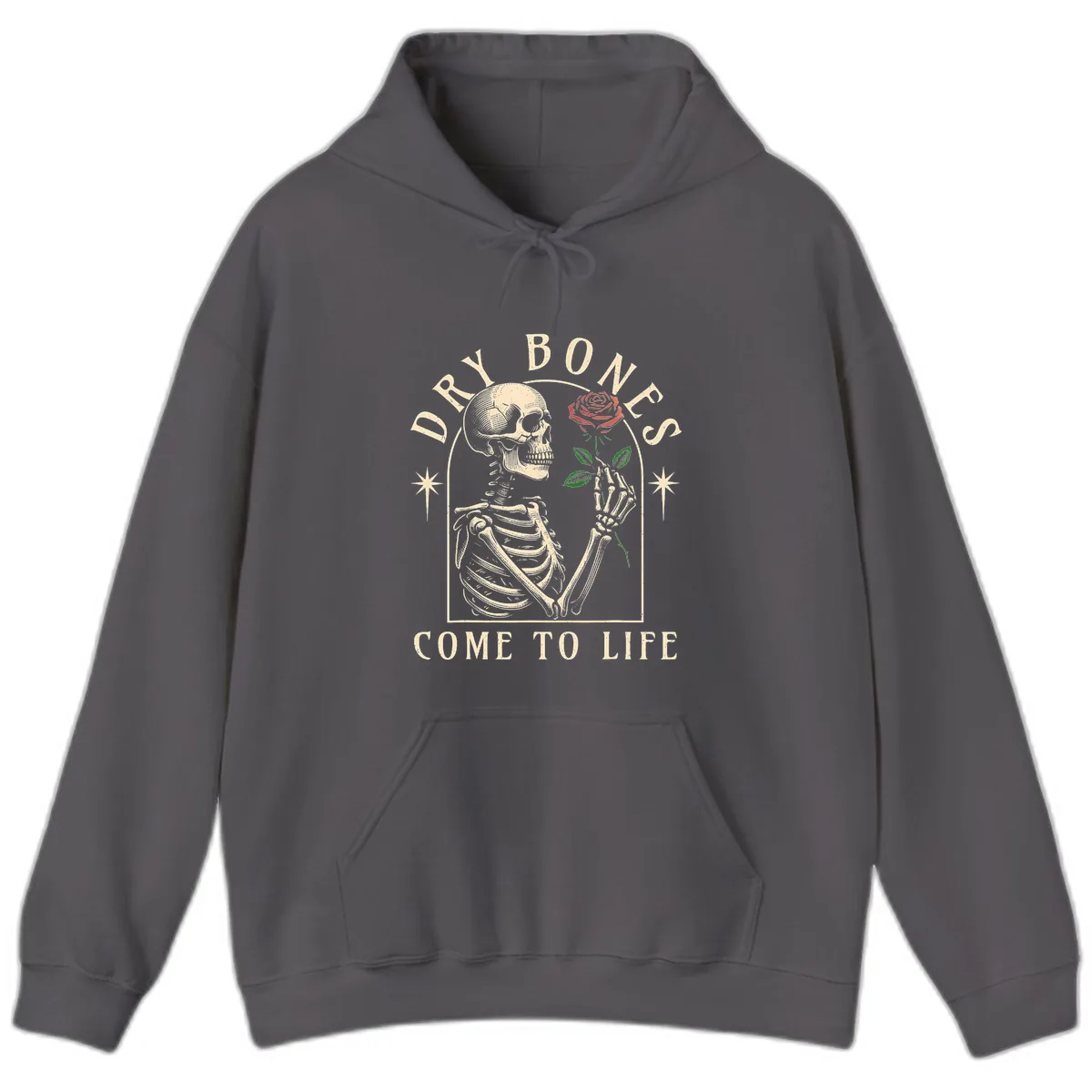 Dry Bones Come To Life Hoodie in Charcoal